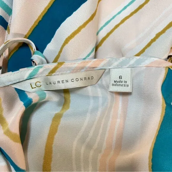 LC Lauren Conrad | Swept Ashore Pastel Beach Midi Dress | Size 6 - Picture 9 of 9